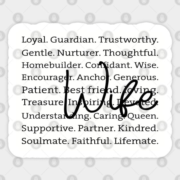 Wife: A Collection of Love and Light Sticker by UrbanLifeApparel